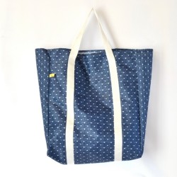 Bolso super lunares azul y blanco