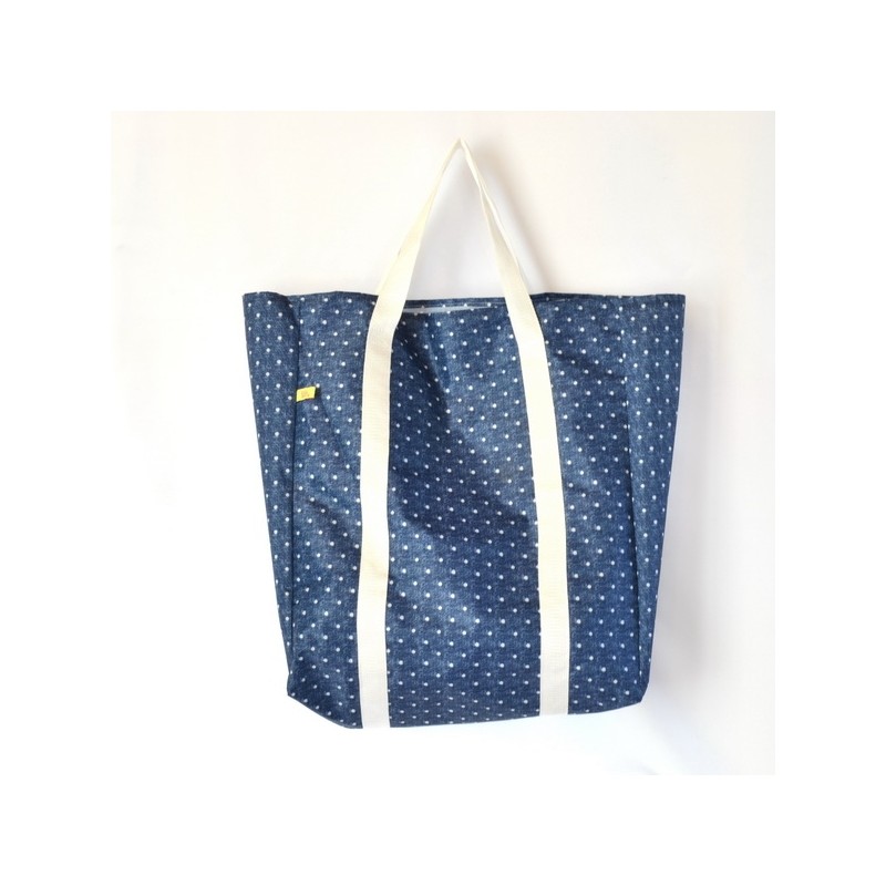 Bolso super lunares azul y blanco