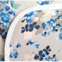 Mantel Impermeable florcitas azul y gris