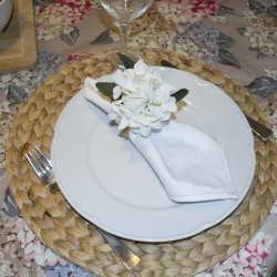 Servilletero hortensia blanca