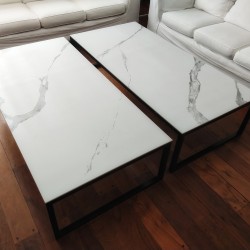 Mesa ratona - Carrara satinado - negra - 160x80