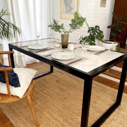 Mesa comedor / escritorio - Carrara - negra - 152x86